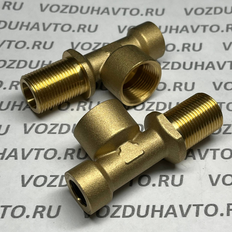 Фитинг тройник 12 -М22вн -М20 длин. резьба ТИСКОН (РОССИЯ) (аналог Camozzi 9420) (лодочка)