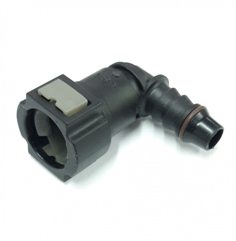 Штуцер топливный D7.89 под трубку 5мм угловой